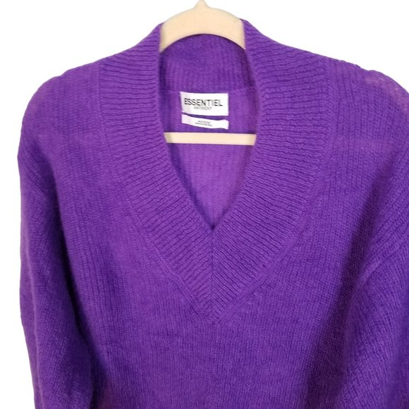 Purple Mohair sweater made in Italy Essential Antwerp size xs - Picture 3 of 10